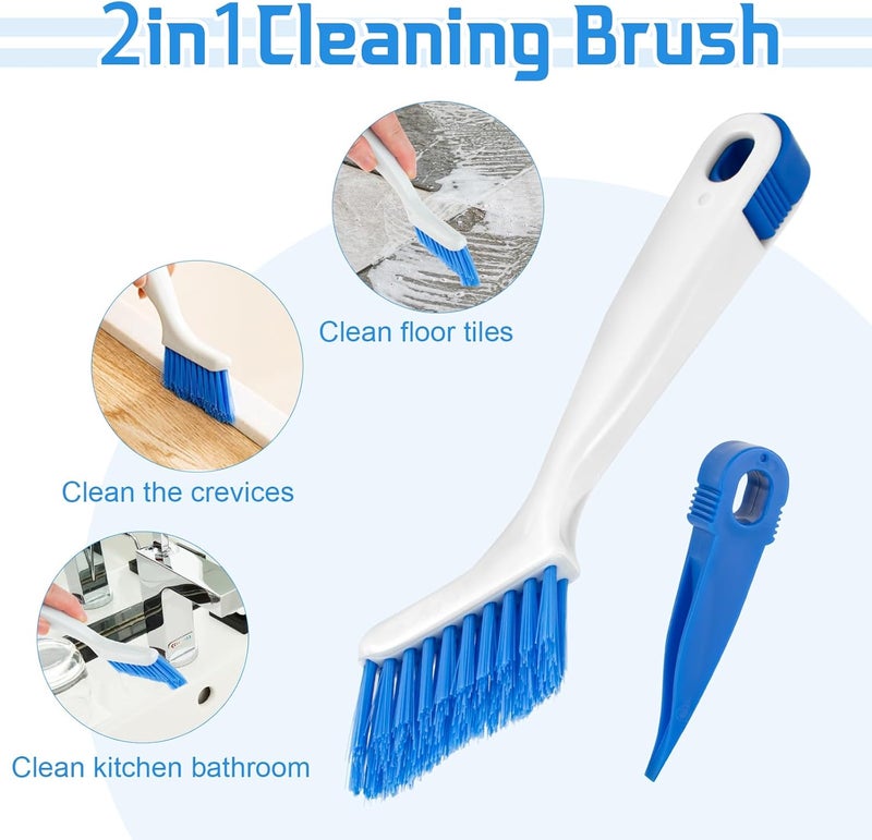 SENEMO Small Crevice Cleaning Brush Set for Household Use, 4-Piece Multifunctional Small Scrub Brushes Hard Bristle Gap Cleaning Brushes with Handle for Kitchen Sinks Window Tracks Bathroom Corners(4) - Image 2